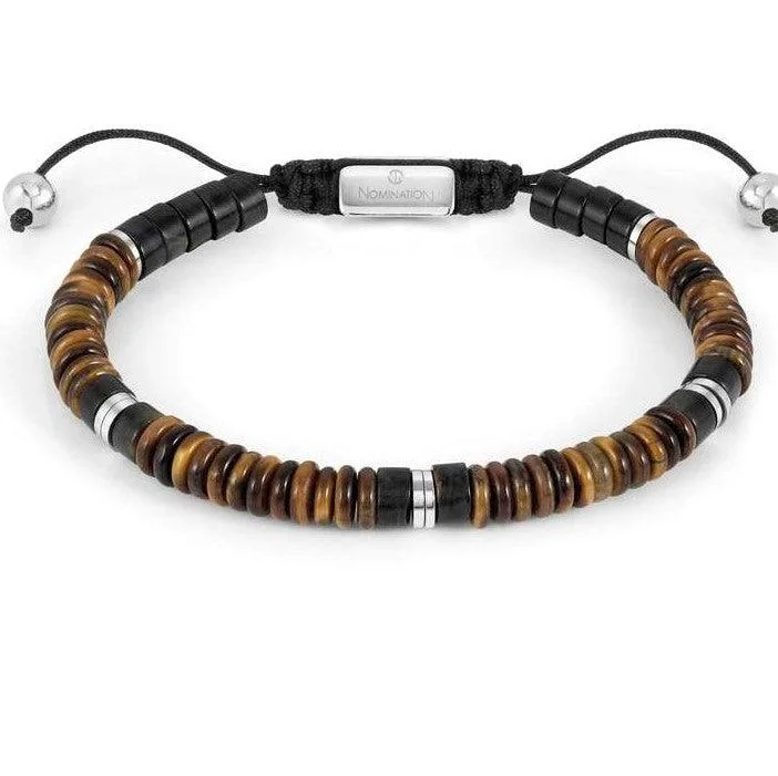 luxury bracelet with emerald and diamonds-Nomination Instinct Style Tiger's Eye Bracelet