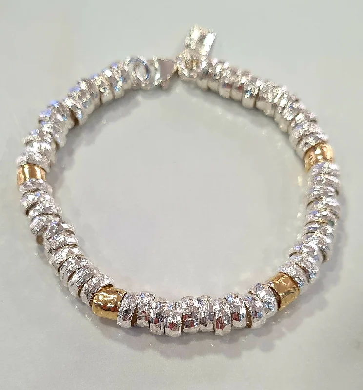 elegant gold bracelet for casual wear-Yaron Morhaim Chunky 24ct Gold Silver Bracelet