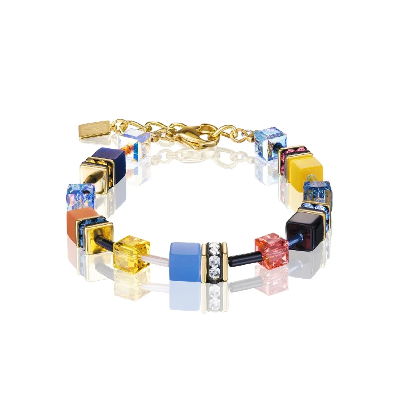 custom bracelet with meaningful word charms-Coeur De Lion  Multicoloured GeoCube Bracelet