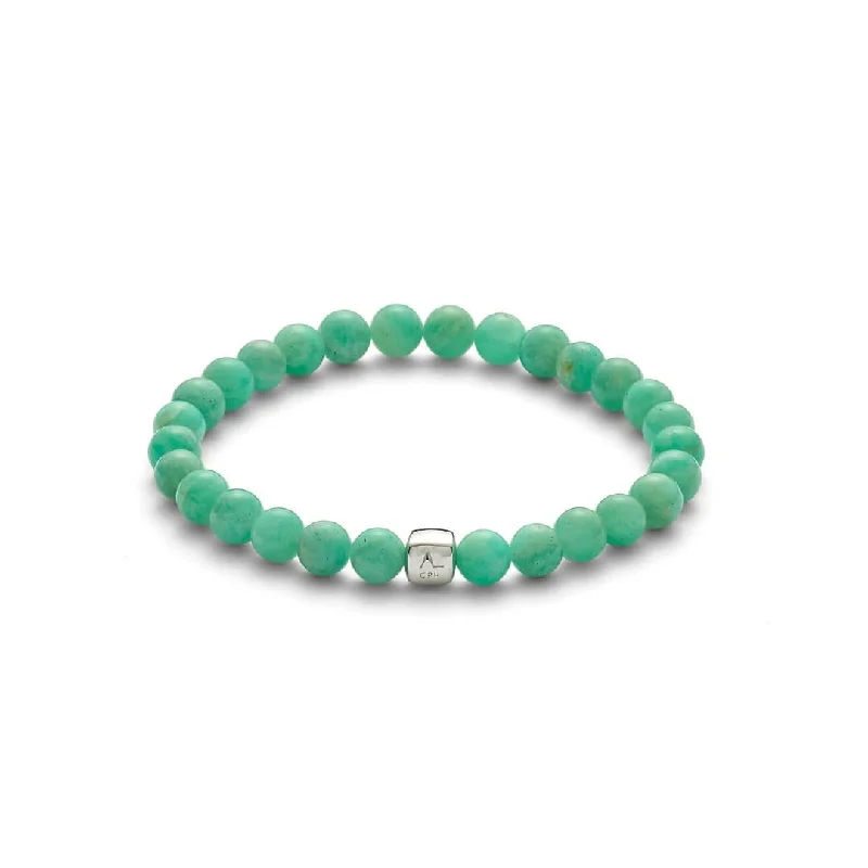 custom silver bracelet for birthday gift-Amazonite 6mm