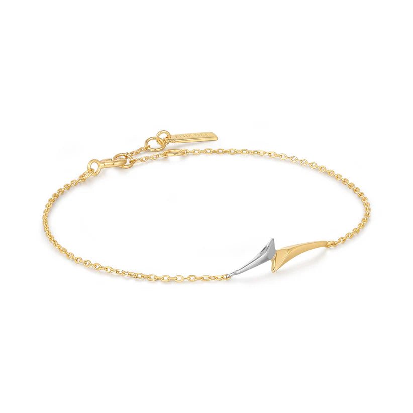 charm bracelet with birthstone and initials-Ania Haie Gold Arrow Chain Bracelet B049-01T