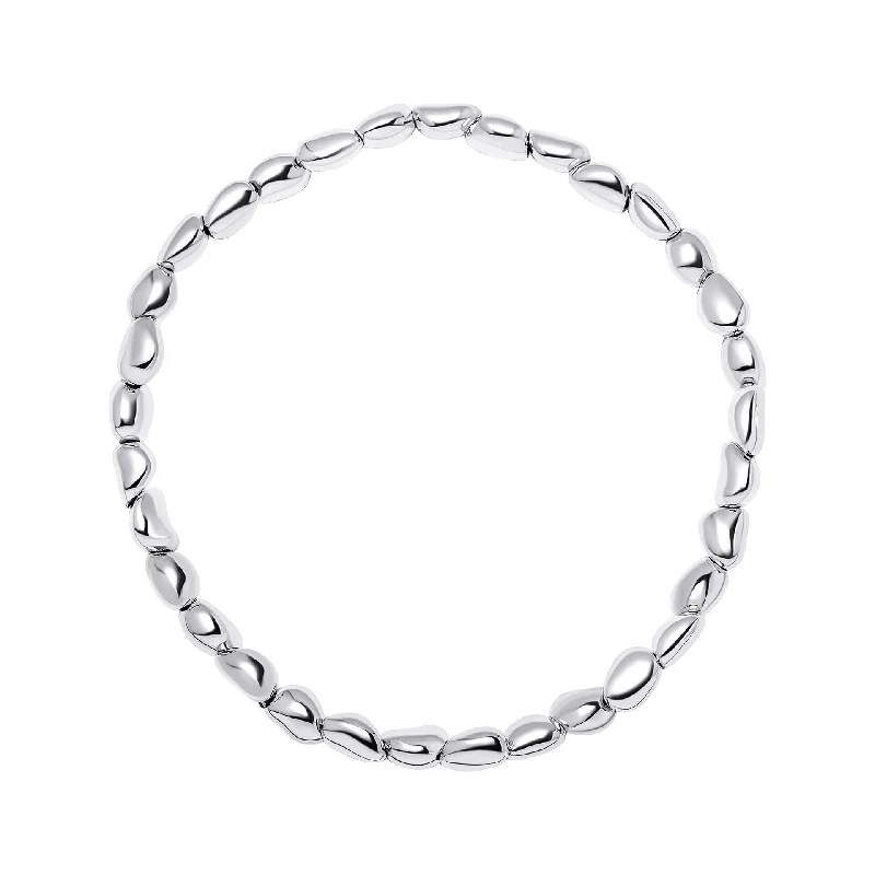 silver bangle bracelet with unique design-Beginnings Sterling Silver Bracelet B5537