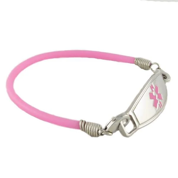 custom bracelet for special occasion gift-Bubble Gum Rubber Medical ID Bracelets