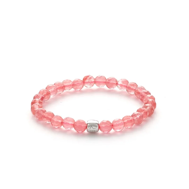 elegant bracelet with simple charms-Cherry Quartz 6mm