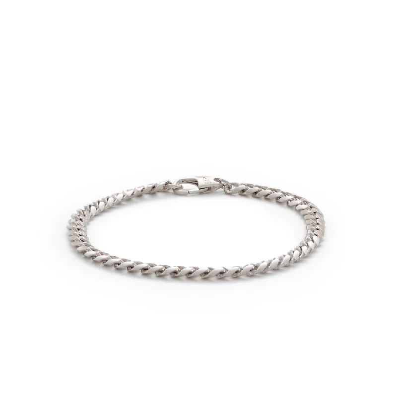 men’s silver bracelet with gemstone pendant-Curb Chain 5mm