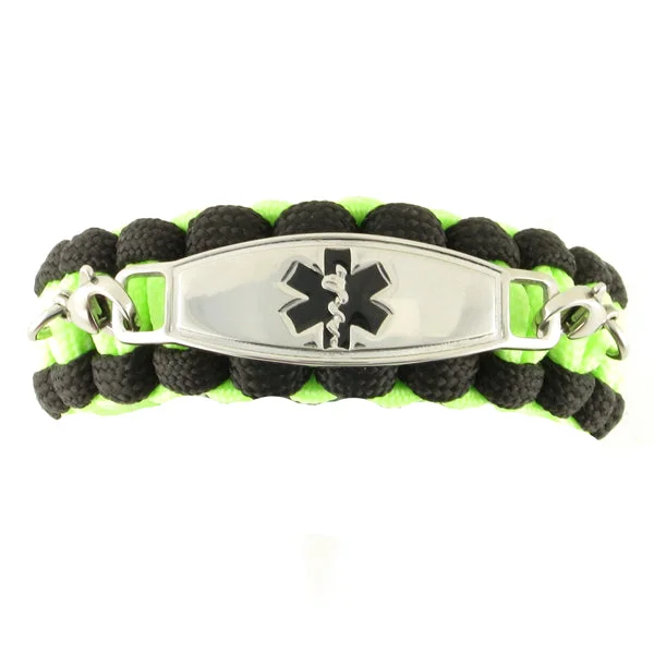 charm bracelet with personal engraved message-Emergency Paracord Bracelet with Whistle Glow-n-Dark