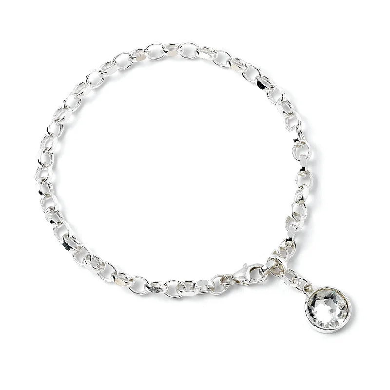 silver bracelet with round gemstones-Harry Potter Sterling Silver Charm Clip Charms Silver Bracelet HPSB022