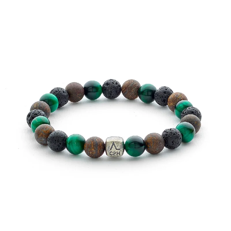 custom bracelet with gemstone and custom message-Helsinki 8mm