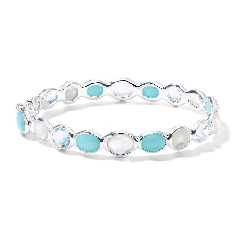 personalized charm bracelet for kids-IPPOLITA Sterling Silver Luce All Stone Hinged Bracelet