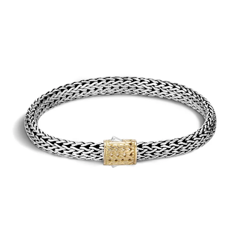 bohemian leather bracelet for free spirits-John Hardy Classic Chain Sterling Silver and 18K Yellow Gold Small Bracelet