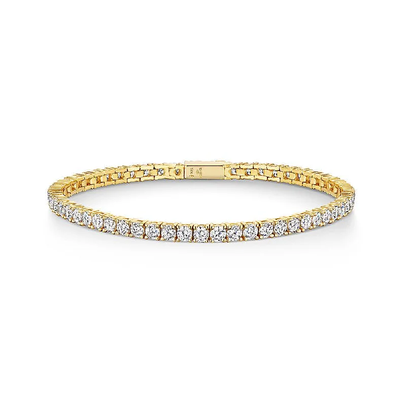 silver bracelet for anniversary with engraving-Jools Gold Cubic Zirconia Tennis Bracelet