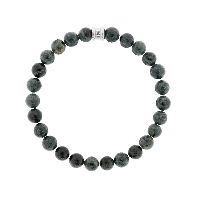 stackable bracelets with charm and beads-Kambaba Jasper Gemstone Beaded Bracelet