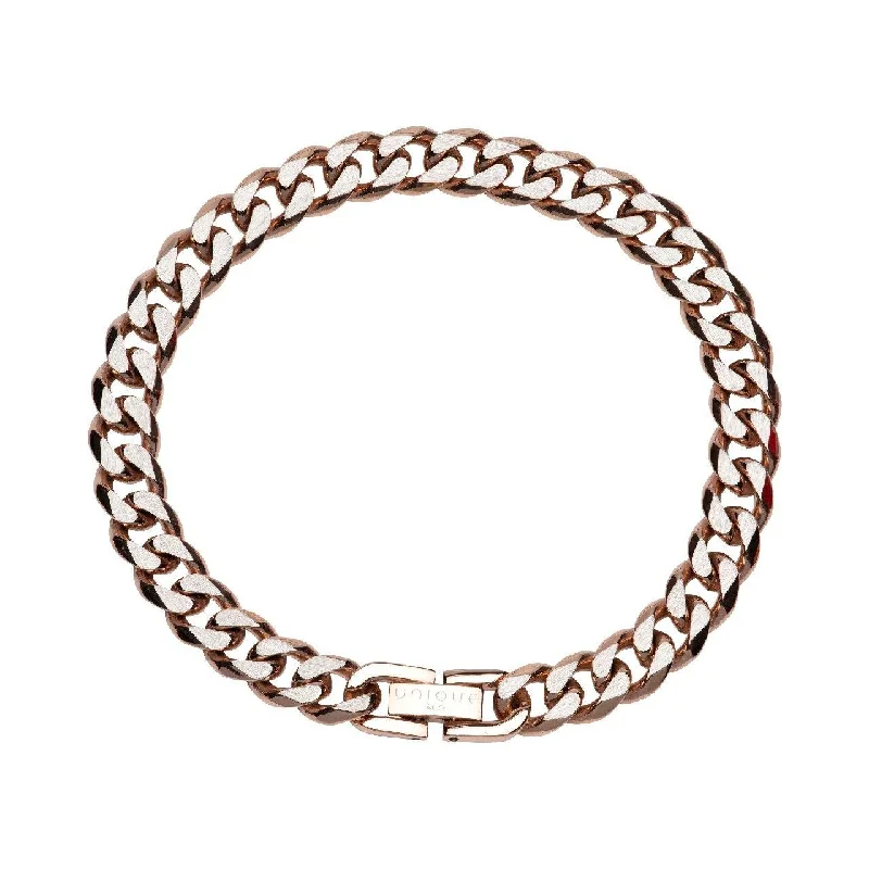 custom bracelet for unique gift-Unique & Co Rose Gold Curb Bracelet