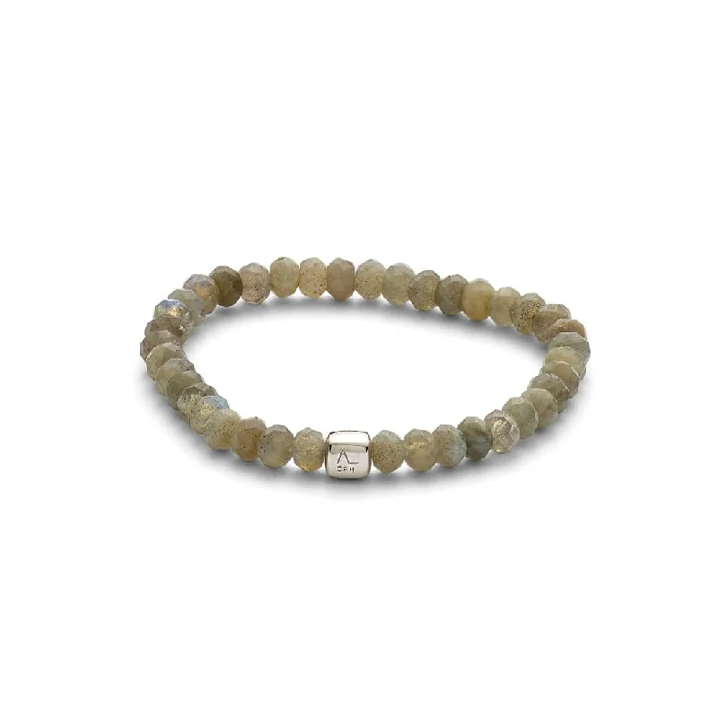 personalized bracelet with initials for men-Labradorite Rondelle Facet 6mm