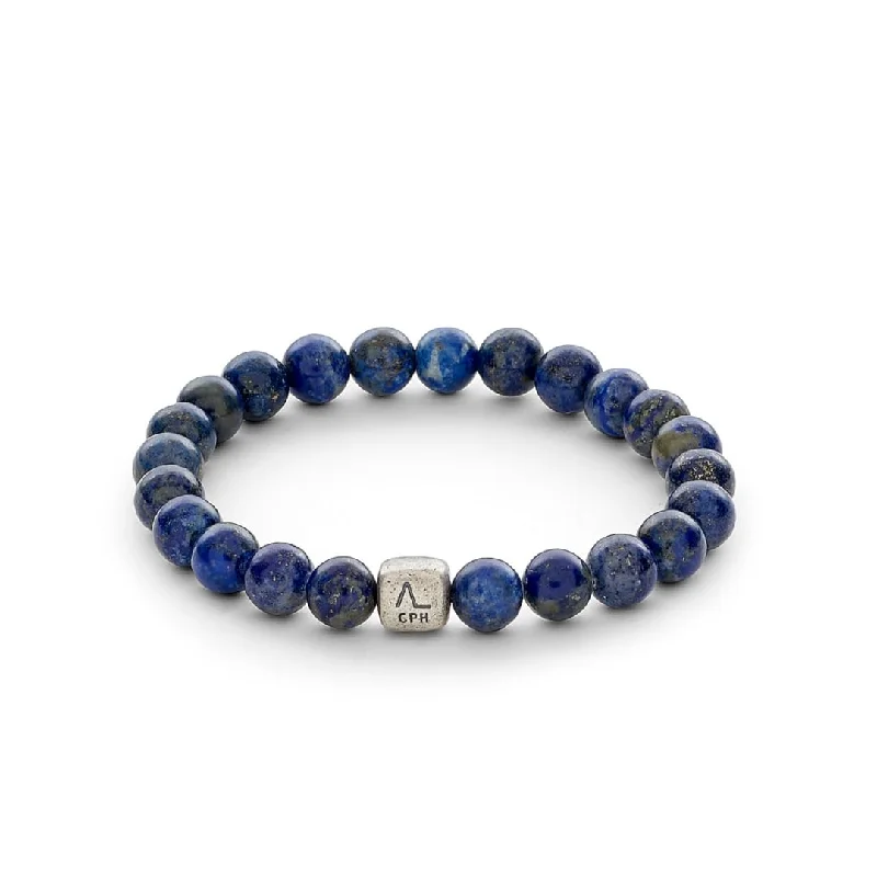 charm bracelet with personalized pendants-Lapis 8mm