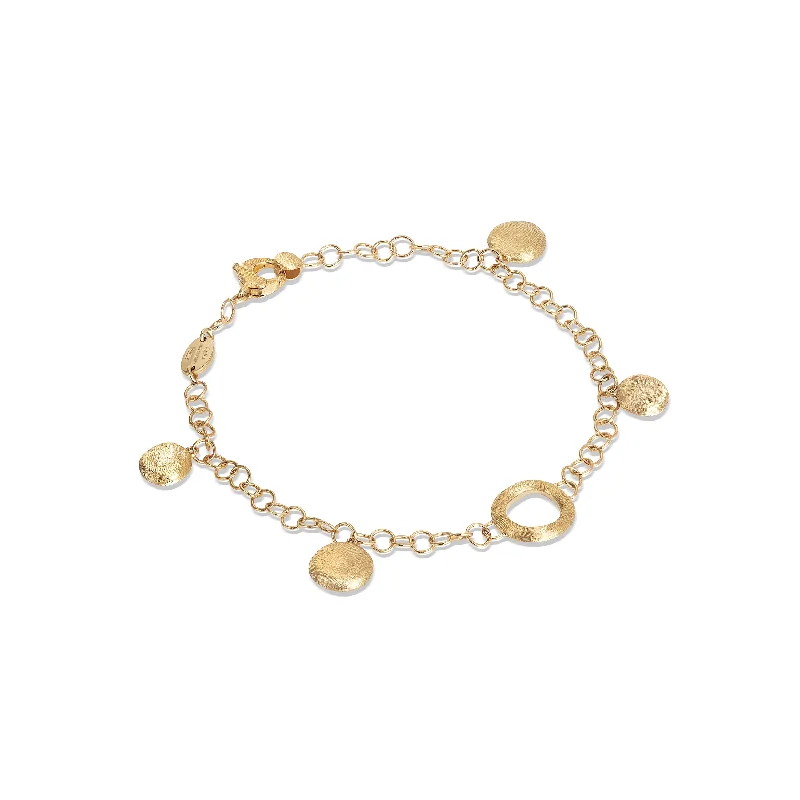 stackable charm bracelet for women-Marco Bicego 18K Yellow Gold Jaipur Link & Disc Bracelet