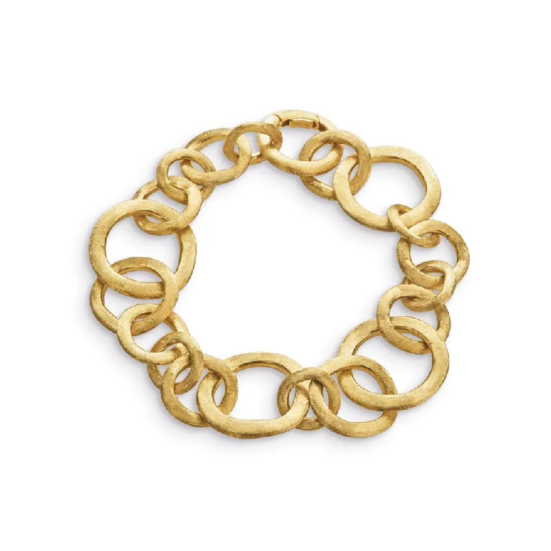 bohemian-style bracelet with silver and beads-Marco Bicego Jaipur Link 18K Yellow Gold Large Link Bracelet