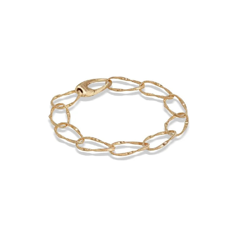 bohemian bracelet with gemstone beads-Marco Bicego Marrakech Onde 18K Yellow Gold Twist Link Bracelet