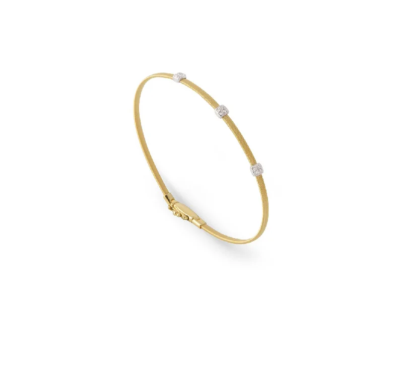 silver bracelet with meaningful quote charm-Marco Bicego Masai 18K Yellow Gold Diamond Station Bracelet