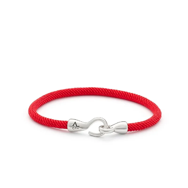 silver bracelet with rose gold elements-Maritime Red