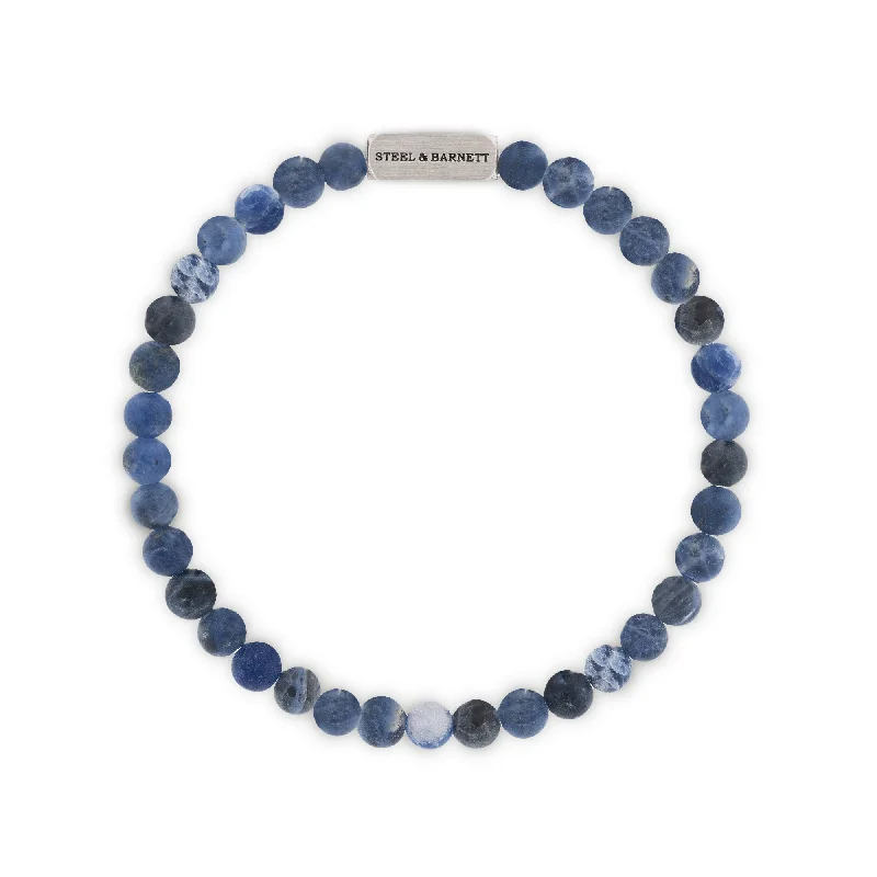 silver bracelet for couple’s anniversary-Natural Ned Blue Sodalite Gemstone Bracelet