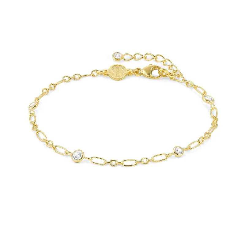 adjustable charm bracelet for girls-Nomination Gold Plated Bella Figaro Chain Bracelet