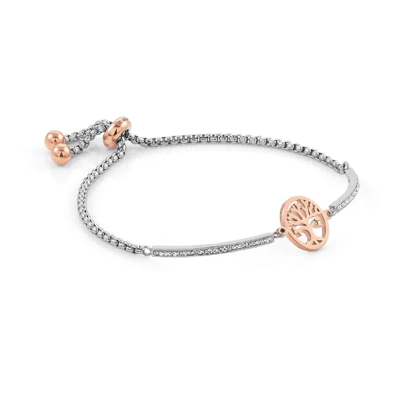 men’s silver bracelet with minimalist design-Nomination Milleluci Rose Gold Tree of Life Bracelet