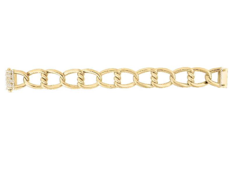 bracelet with engraved family birthstones-Roberto Coin Cialoma 18K Yellow Gold Diamond Bracelet