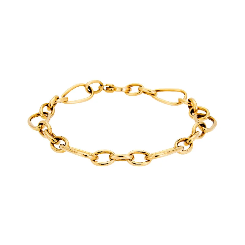 multi-strand leather bracelet with charms-Roberto Coin Designer Gold 18K Yellow Gold Chain Bracelet