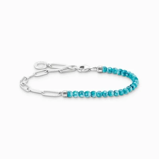 personalized leather bracelet for father-Charm Club Turquoise Pearls Bracelet A2099-404-17