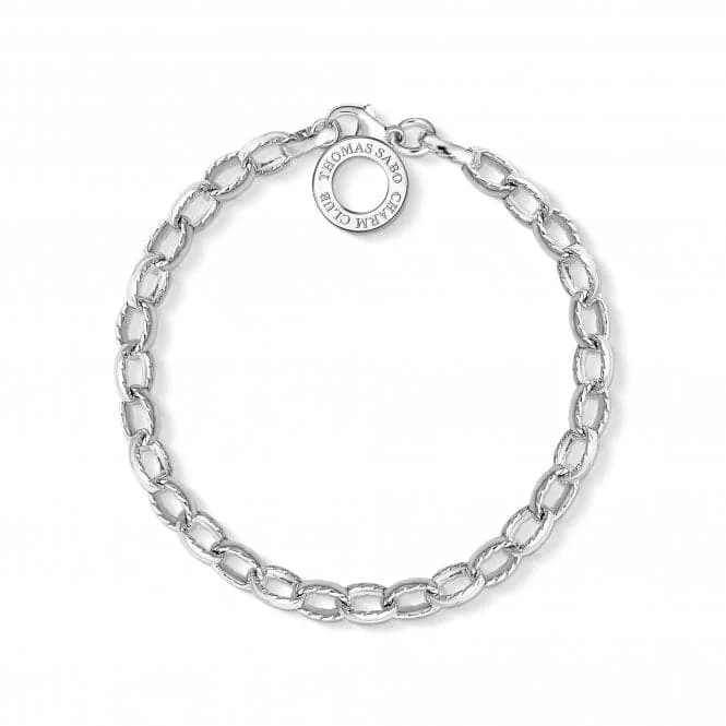 gemstone bracelet for heart chakra healing-Thomas Sabo Sterling Silver Charm Club Bracelet X0230-001-12