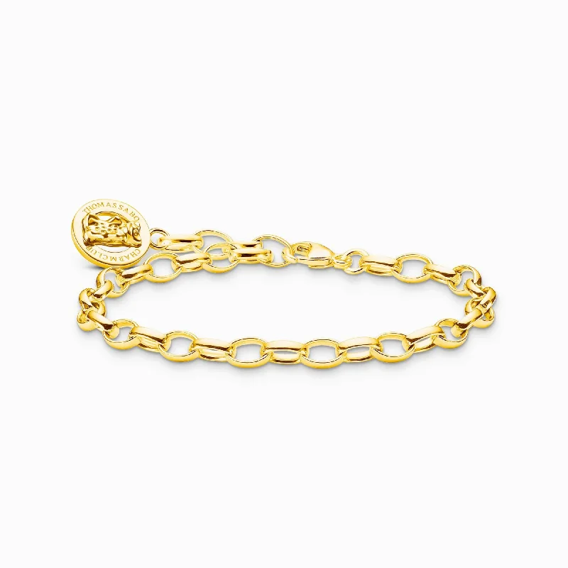 personalized bracelet with initial charms-Charmista HARIBO Gold Plated Goldbears Logo Ring Bracelet X0291-413-39