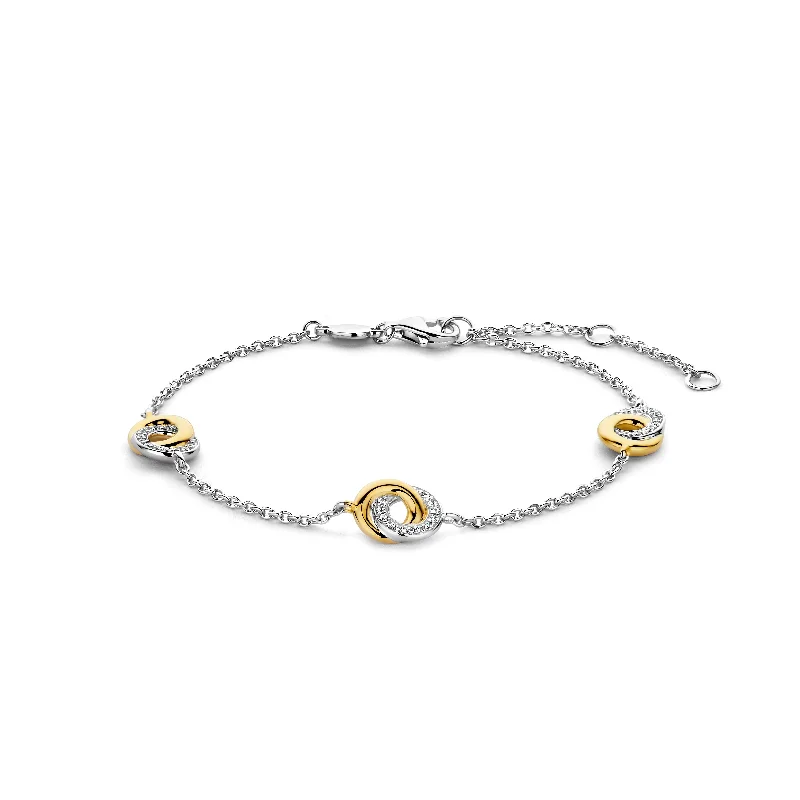 silver bracelet with infinity symbol charm-Ti Sento Silver and Gold Infinity Bracelet