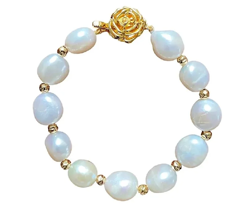 adjustable silver bracelet with custom design-Yaron Morhaim Gold Spellbinder Baroque Pearl Bracelet