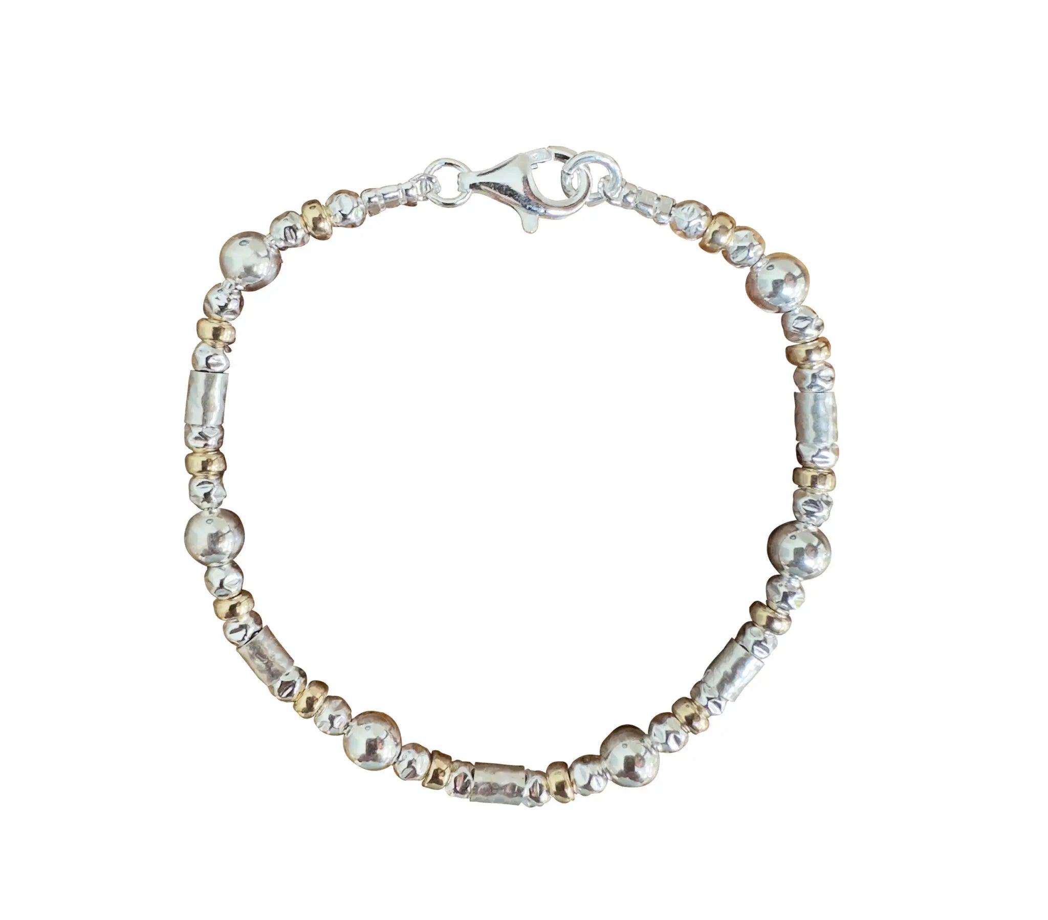 trendy bracelet with enamel charms-Yaron Morhaim Silver and Gold Bracelet