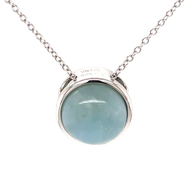 stylish gemstone pendant for necklace -925 Sterling Silver Milky Aquamarine Pendant