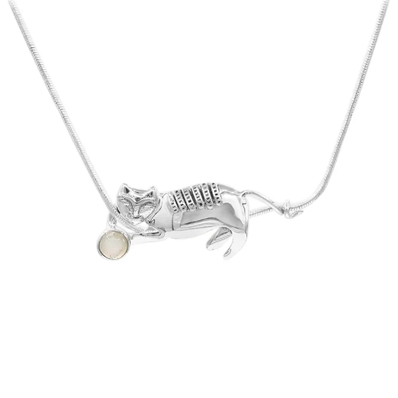 pearl and gold pendant necklace -925 Sterling Silver Rainbow Moonstone Animals Pendant