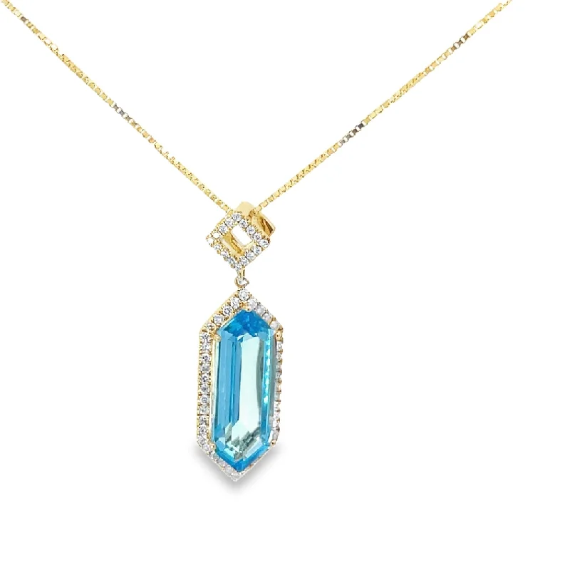 custom gold name necklace -Blue Topaz Necklace