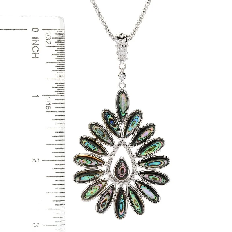 personalized couple’s pendant necklace -Dallas Prince Sterling Silver Gemstone & White Zircon Sunburst Pendant.