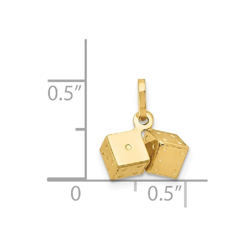 gold moon pendant necklace -Diamond2Deal 14K Yellow Gold Dice Pendant (L- 11 mm, W- 11 mm)