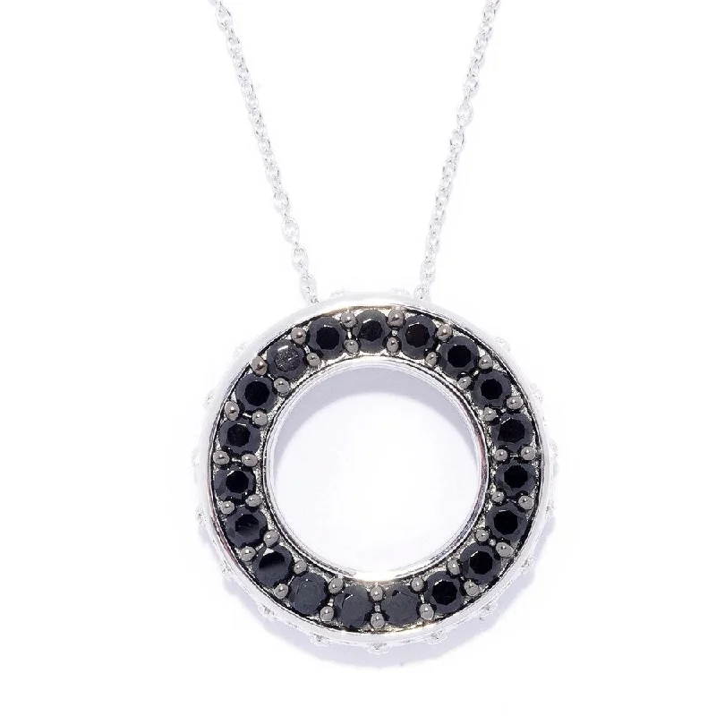 elegant pendant necklace for weddings -Exotic Black Spinel Circle of Life Necklace