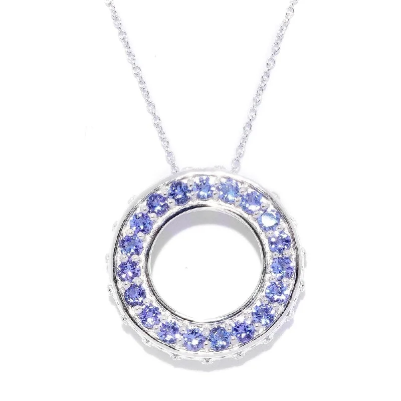 silver choker with pendant -Exotic Tanzanite Circle of Life Necklace