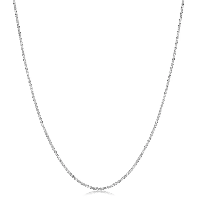 crystal pendant necklace for women -Fremada Sterling Silver 1.1-mm Round Wheat Chain (16 - 30 inch)