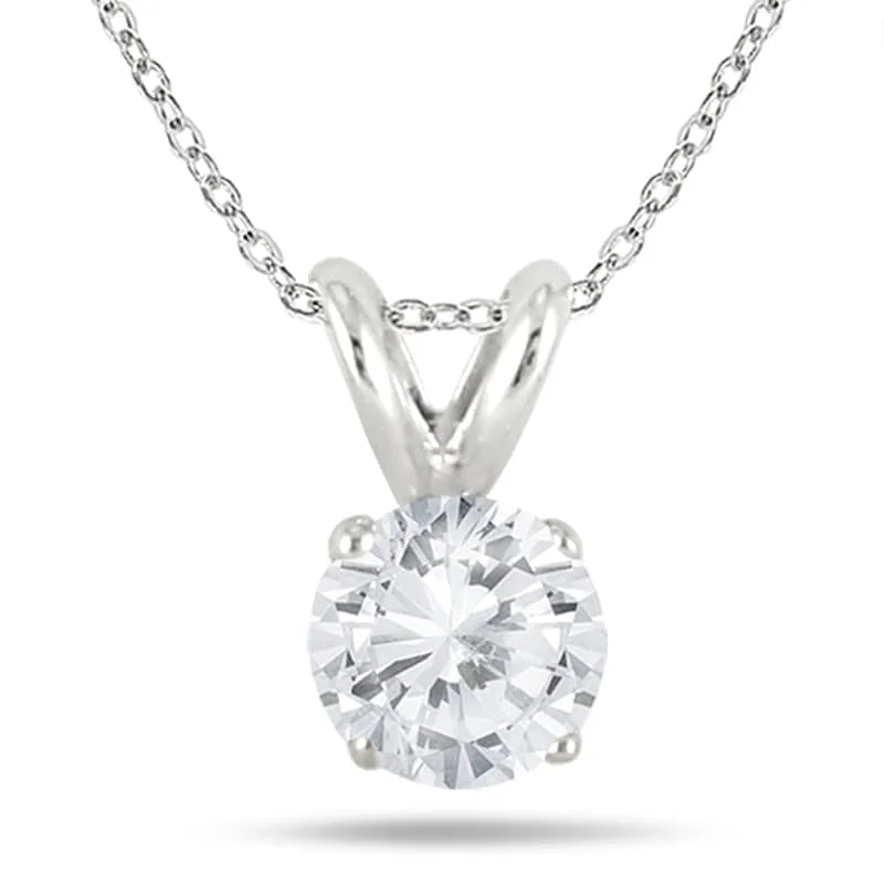 women’s gold choker necklace -Marquee 1/3 Carat Diamond Solitaire Pendant in .925 Sterling Silver