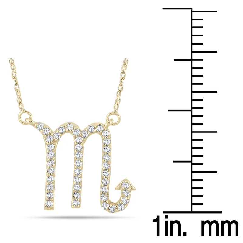 moonstone pendant necklace gold -Marquee 1/3 Carat TW Diamond Scorpio Zodiac Pendant 10K Yellow Gold