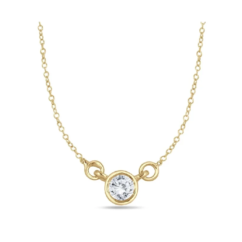 women’s gold infinity necklace -Marquee 1/4 Carat Diamond Bezel Pendant in 14K Yellow Gold