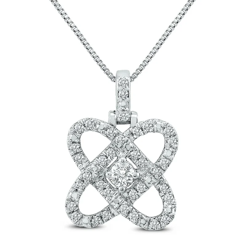 women’s custom pendant necklace silver -Marquee 1/4 Carat TW Diamond Infinity Love Pendant in .925 Sterling Silver