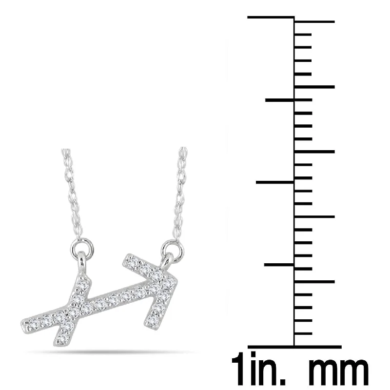 personalized initials necklace -Marquee 1/6 Carat TW Diamond Sagitarius Zodiac Pendant 10K White Gold