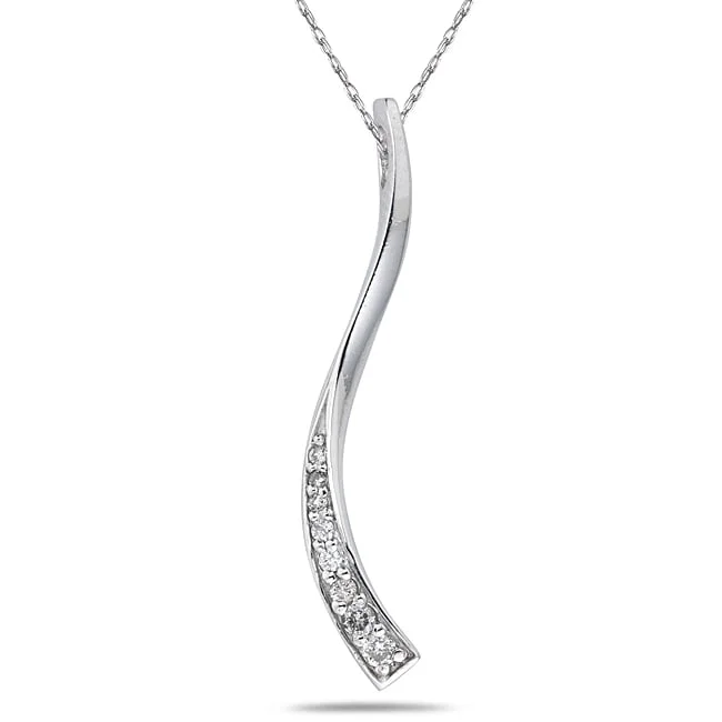 silver bar charm necklace -Marquee 10k Gold 1/10ct TDW Diamond Journey Necklace (I-J, I1-I2)