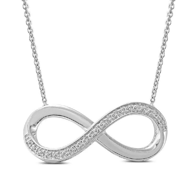 custom engraved pendant necklace -Marquee Diamond Infinity Pendant in .925 Sterling Silver